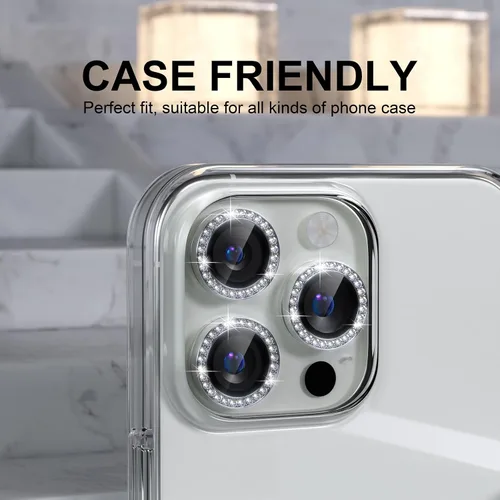 Vista 395 de Choiche Compatible para iPhone 16 Pro/iPhone 16 Pro Max Protector de Lente de Cámara, Vidrio Templado 9H Protector de Pantalla de Cubierta de Cámara