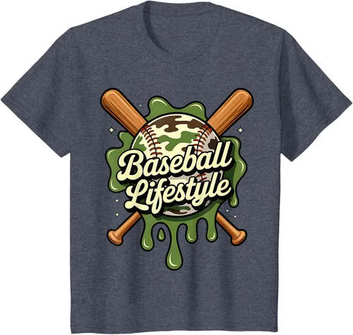 Vista 98 de Baseball Life Style 101 Apparel Youth Drip Baseball Boys Kid Camiseta