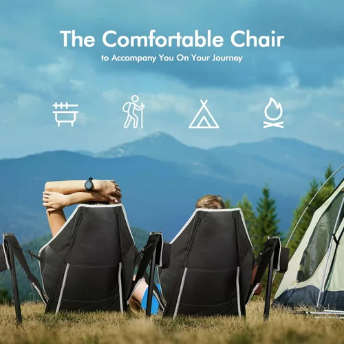 Vista 7 de AKSOUL Silla de camping hamaca columpio: sillas plegables y portátiles con bolsa de almacenamiento, capacidad de peso para adultos de 265 libras