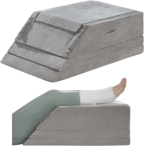 Vista 9 de Almohada de cuña para dormir, almohada de cuña para cama después de la cirugía, almohada de espuma viscoelástica de 2 alturas para elevación
