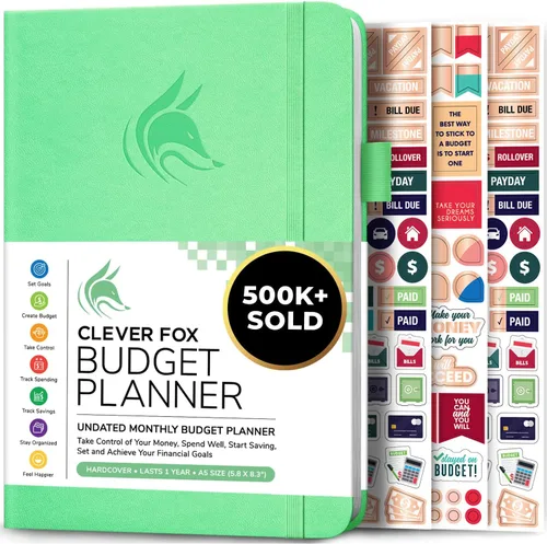 Vista 20 de Clever Fox Planificador de presupuesto de bolsillo, mini cuaderno de seguimiento de gastos. Organizador de presupuestos mensual, cuaderno