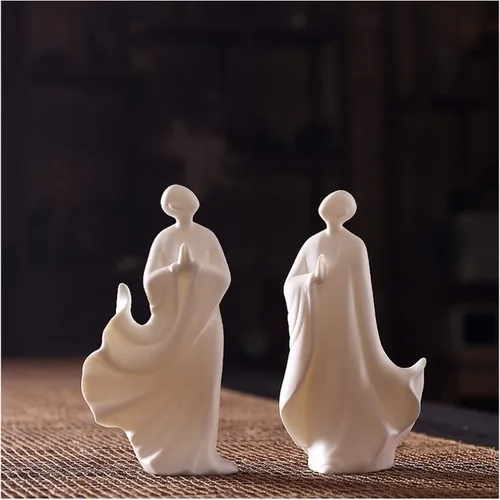 Vista 2 de NYKK Escultura de estatua de feng shui chino, té creativo para mascotas, objetos zen de cerámica, sala de estar, ceremonia, accesorios de joyería