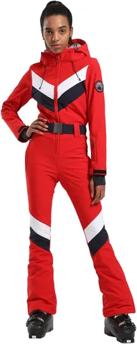 Vista 21 de GSOU SNOW Traje de esquí para mujer, traje de nieve delgado de una pieza, chaqueta de nieve, impermeable, resistente al viento, deportes al aire
