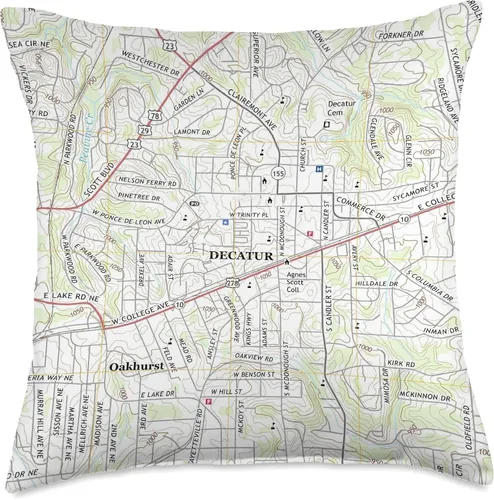 Vista 5 de Decatur GA Map (2017) Almohada de tiro