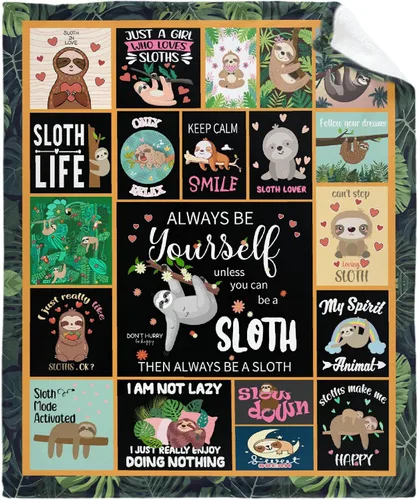 Vista 16 de Linda manta de perezoso, regalos lindos de perezosos para niñas, niños y mujeres, decoración de animales de peluche de perezoso, manta ligera