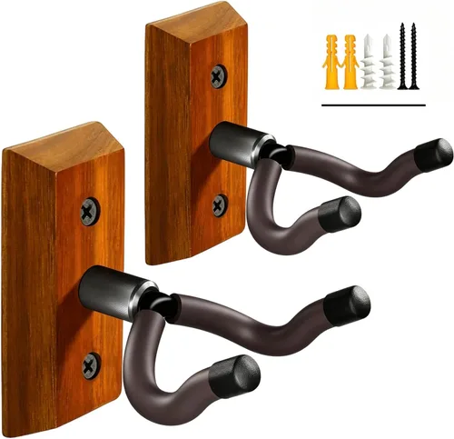 Vista 12 de Colgador de pared para guitarra, 2 piezas, gancho de madera de haya, soporte para guitarra Beech Wood