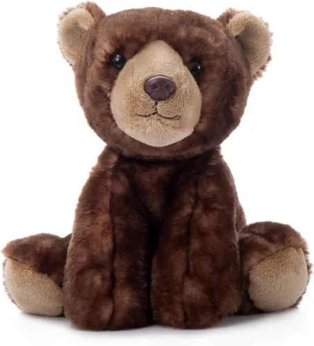 Vista 2 de The Petting Zoo Peluche de oso marrón, regalos para niños, animales salvajes del zoológico Onez, juguete de peluche de oso marrón de 9 pulgadas