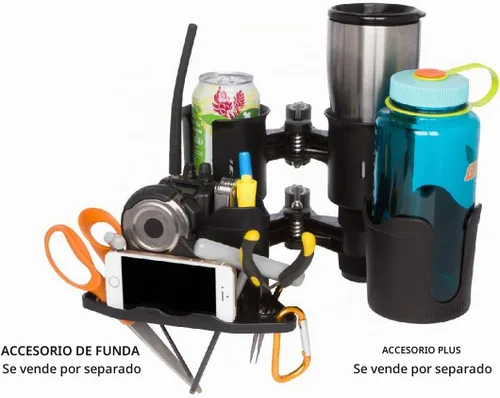 Vista 5 de ROBOCUP Plus, (Negro), Accesorio adicional XL extensión portavasos, mayor capacidad de bebida, perfecto para botes, carritos de golf, andadores