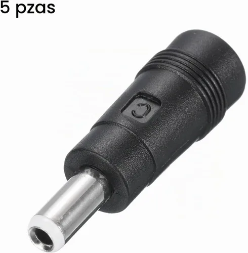 Vista 3 de uxcell Adaptador de conector de alimentación de CC, paquete de 5 conectores hembra de 0.217 x 0.083 in a conector macho de 0.217 x 0.098 in
