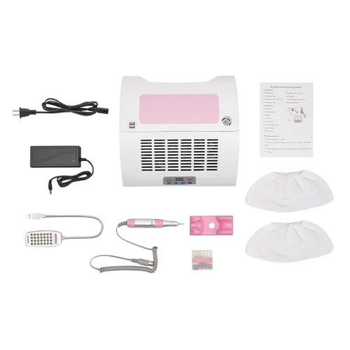 Vista 4 de Lámpara de uñas 5 en 1, con colector de polvo de uñas, máquina eléctrica multifuncional para taladro de uñas, almohada de reposo de manos, lámpara