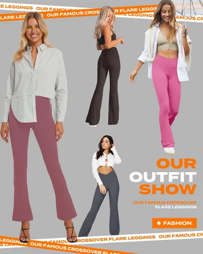 Vista 76 de TNNZEET Leggings acampanados negros para mujer, pantalones de yoga cruzados con bolsillos, corte de bota, leggings acampanados