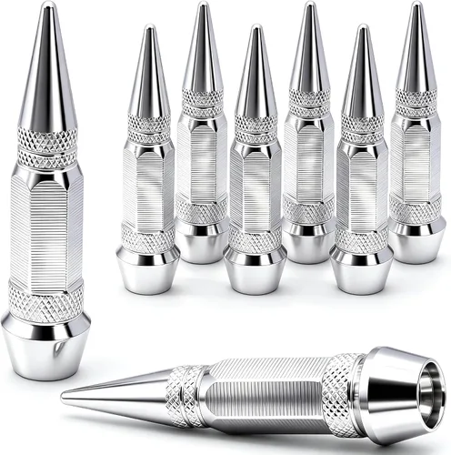 Vista 63 de 4 piezas de tapas de válvula de neumático con estilo púas, cubiertas de válvula de neumático universales de aleación de aluminio a prueba de polvo