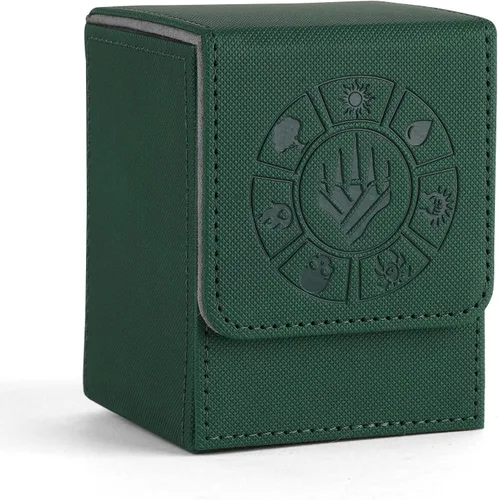 Vista 15 de Caja para mazos de cartas Arkeiliy, caja de almacenamiento de más de 110 cartas MTG con 50 fundas para cartas, estuches coleccionables para cartas
