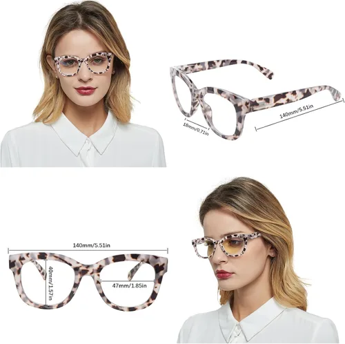 Vista 7 de Anteojos progresivos de lectura multienfoque para mujer, con bloqueo de luz azul, lentes para lectura de computadora
