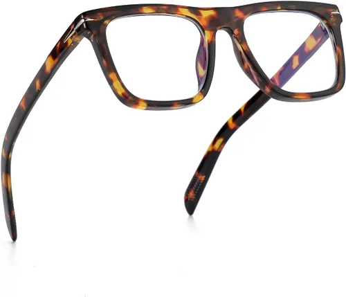Vista 13 de Gafas de bloqueo de luz azul de moda con marco cuadrado para hombres y mujeres, gafas de computadora sin receta, 01 Negro