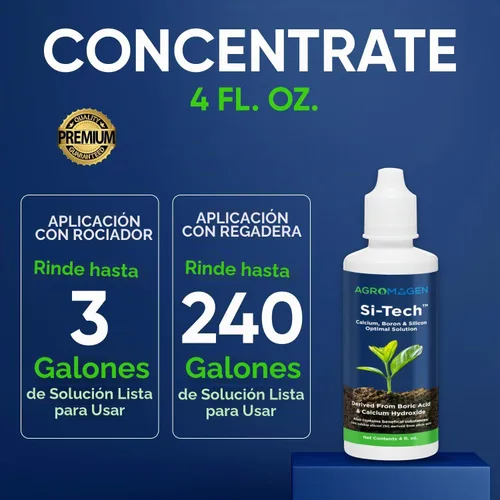 Vista 4 de AgroMagen, Si-Tech Solución nutritiva de sílice, ácido monosilícico para plantas con tecnología de quelación (4 onzas líquidas)