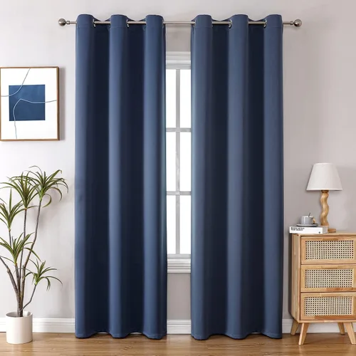 Vista 23 de ChrisDowa - Cortinas cortas para ventana de 40 pulgadas para dormitorio - Cortinas cortas con ojales y aislamiento térmico para oscurecer