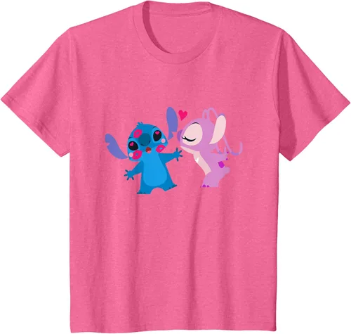Vista 54 de Disney Stitch and Angel - Camiseta para el día de San Valentín Negro