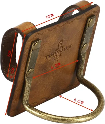 Vista 3 de TOURBON Funda de herramienta de cinturón de cuero Soporte de transporte de martillo de lazo de acero