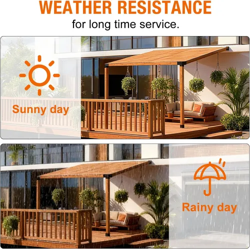 Vista 5 de Eapele 6 soportes de pérgola de techo inclinado de 15°, kit de pérgola de extensión de montaje en pared de techo de 3 vías, soporte de base de poste