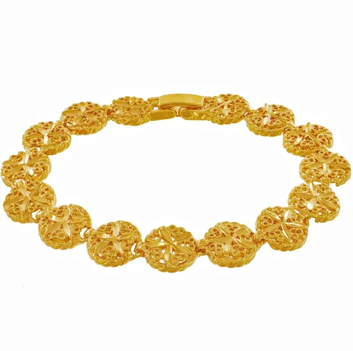 Vista 4 de LIFETIME JEWELRY Tobillera de oro para mujer, chapada en oro real de 24 quilates, con corte de diamante, para playa
