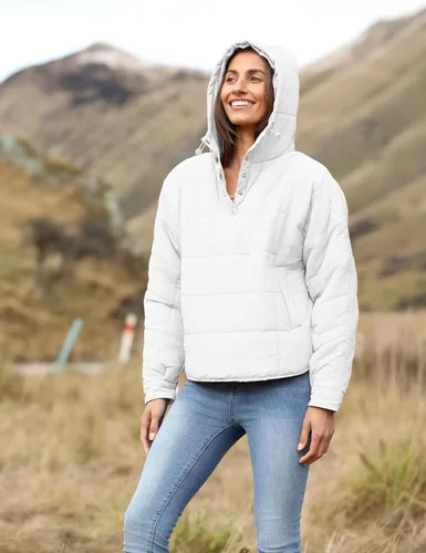 Vista 30 de QIBABU Chaqueta acolchada con capucha de gran tamaño para mujer, ligera, acolchada, manga larga, abrigo de invierno cálido