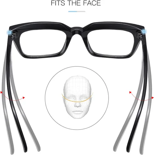 Vista 5 de EYLRIM Gafas clásicas de lente transparente con marco cuadrado grueso para mujeres y hombres, anteojos sin receta