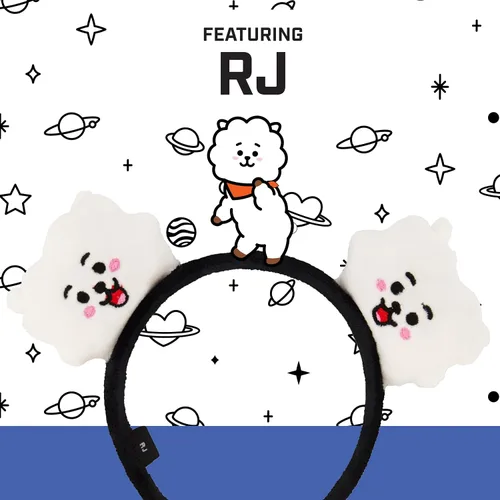 Vista 17 de Concept One BT21 LINE FRIENDS - Diadema bordada de felpa 3D para mujer, Chimmy