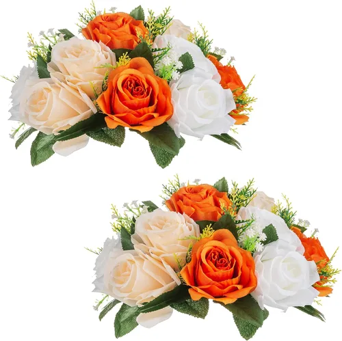 Vista 53 de NUPTIO Rosas Artificiales Negras Flores: Ramo de Flores Falsas Decoraciones de Halloween - 15 Cabezas Centros de Mesa de Rosas Artificiales con Base