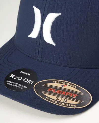 Vista 3 de Hurley Gorra de camionero para hombre, transpirable, absorbe la humedad, gorra ajustada H2O Dri Flexfit - Sombreros de camionero para hombre
