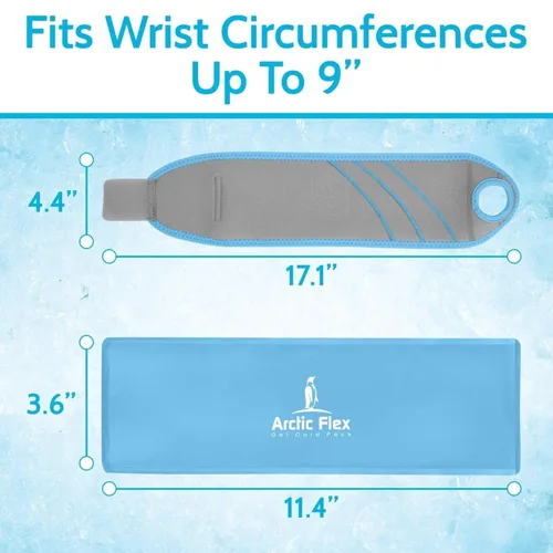 Vista 7 de Arctic Flex Muñequera de hielo - Compressa de gel reutilizable con soporte de compresión - Almohadilla flexible de frío y calor para lesiones
