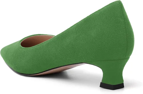Vista 7 de AMBELIGHT Zapatos de vestir de oficina con punta cuadrada para mujer, zapatos de vestir casuales de gamuza con tacón bajo, zapatos de tacón bajo