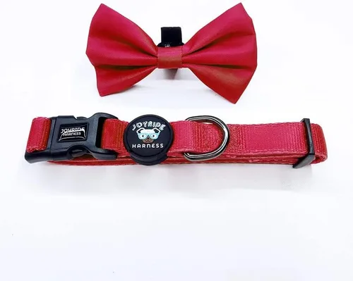 Vista 11 de Joyride Harness Collar de perro con pajarita extraíble, ajustable y transpirable para todas las razas de perros, anillo en D fuerte y hebilla Negro