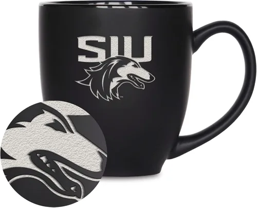 Vista 372 de Rico Industries - Taza de cerámica mate negra con grabado láser estándar de 15oz para NCAA (escuelas T & U) - Para bebidas calientes o frías