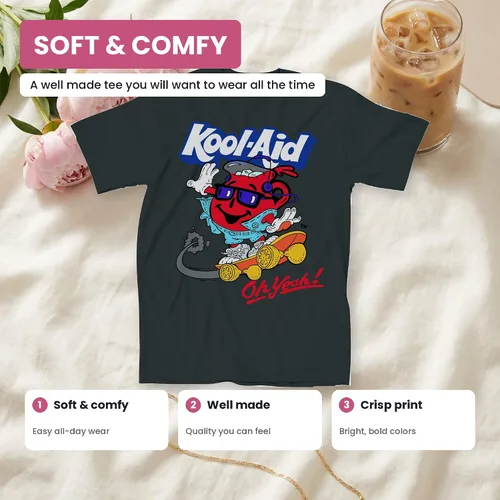 Vista 8 de Kool-Aid Ladies Oh Yeah Shirt Drink Mix Man Graphic Tie Dye T-Shirt Vintage Black