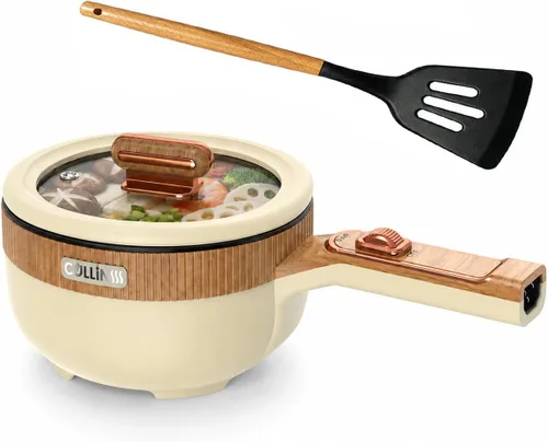Vista 11 de Olla eléctrica, olla eléctrica portátil de 1.5 L, sartén multifuncional para sopa de filete de ramen con potencia ajustable para dormitorio, hogar