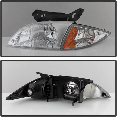 Vista 2 de ACANII - Para faros Chevy Cavalier 2000-2002 + luces de esquina de 4 piezas de repuesto para conductor + lado del pasajero