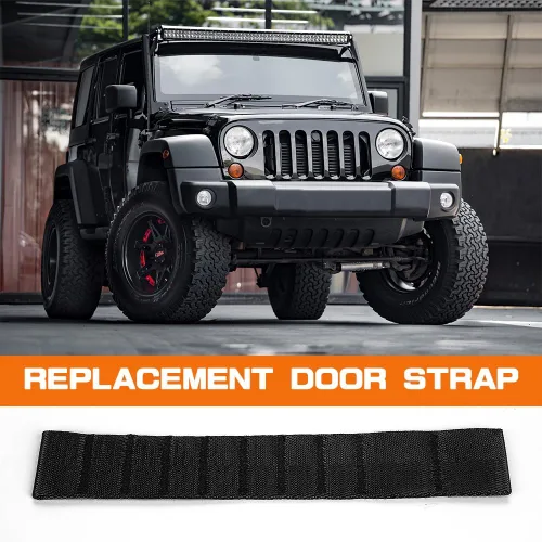Vista 2 de Correa de puerta para Jeep TJ JK JKU JL JLU, correas de control de puerta para Jeep Wrangler, correa de control de limitación de puerta ajustable