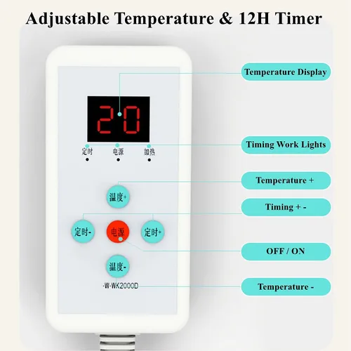 Vista 4 de Electric Heating Pads w/Adjustable Temperature & Timer, Heated Floor Mats, Electric Carpet Area Rug, Under Desk Foot Warmer Electric Space