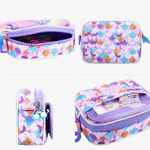 Vista 5 de Kejea Regalos de unicornios para niñas, bolso de unicornio para niñas, bolso cruzado para niñas pequeñas, lindo bolso para adolescentes