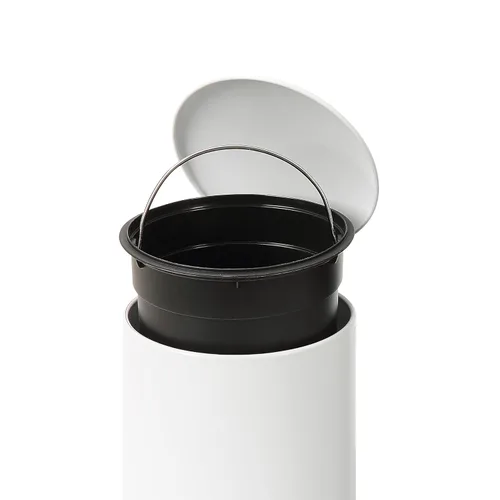Vista 6 de SunnyPoint Mini bote de basura de 3 L con tapa, pequeño cubo de basura con pasador, cubo interior extraíble y de cierre lento - Compacto para baño