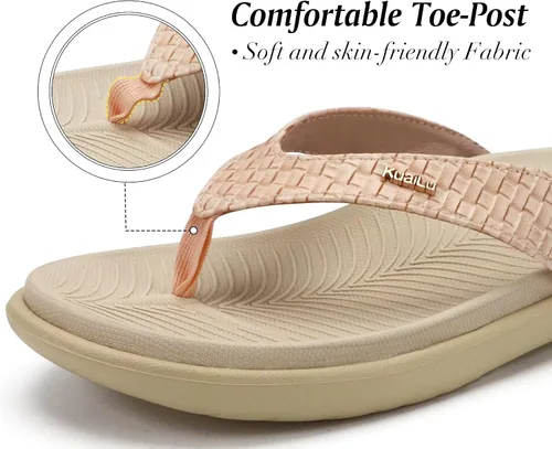 Vista 5 de KuaiLu - Sandalias para mujer, cómodas, buenas para fascitis plantar, buen soporte del arco, estilo pata de gallo, para interior o exterior en verano