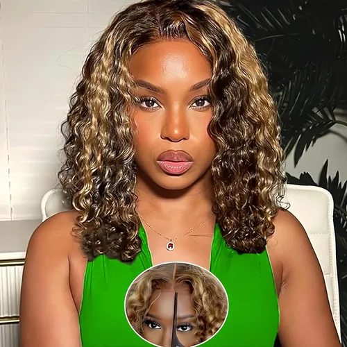 Vista 33 de Pelucas de cabello humano rizado con cierre de encaje HD de 5x5 de onda profunda para mujeres morenas, sin pegamento, pre cortadas, 180%