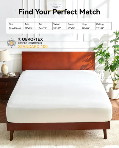 Vista 7 de Protector de colchón impermeable y refrescante tamaño Queen, con estilo de sábana ajustada y transpirable de bolsillo profundo - Protector