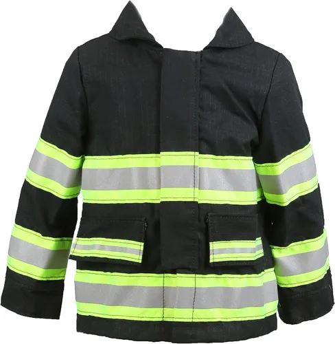 Vista 4 de Traje de bombero personalizado negro de 3 piezas para niños pequeños