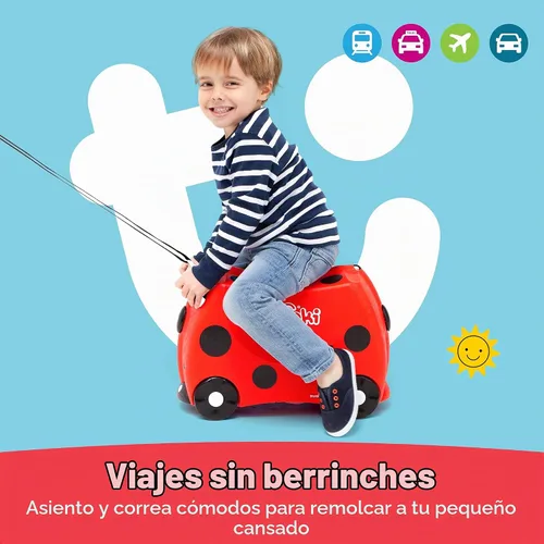Vista 6 de Trunki Original Maleta para Niños con Ruedas para Montar y Equipaje de Mano Harley (rojo)