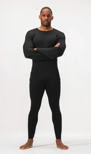 Vista 4 de DEVOPS Conjunto de ropa interior térmica para hombre con forro polar