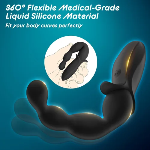 Vista 5 de Enchufe anal vibratorio para principiantes, juguete sexual para adultos, para hombres, mujeres, parejas, masajeador de próstata de silicona flexible