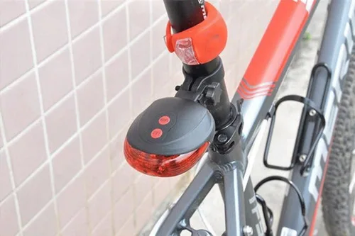 Vista 4 de 5 LED + 2 Láser Bicicleta Bicicleta Luz Trasera Intermitente Seguridad Advertencia Lámpara Noche