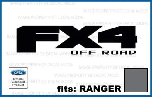 Vista 6 de FX4 Offroad - Calcomanías adhesivas naranjas para Ford Ranger troqueladas (2019-2020) - CO_Solid (juego de 2) con licencia